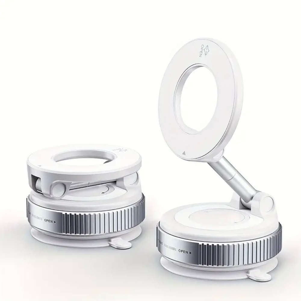 Magnetic Car Phone Mount Holder - Model 007 White Adjustable Stand